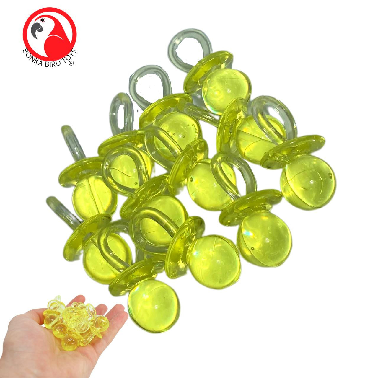 2823 Pk12 Medium Acrylic Pacifiers - Bonka Bird Toys