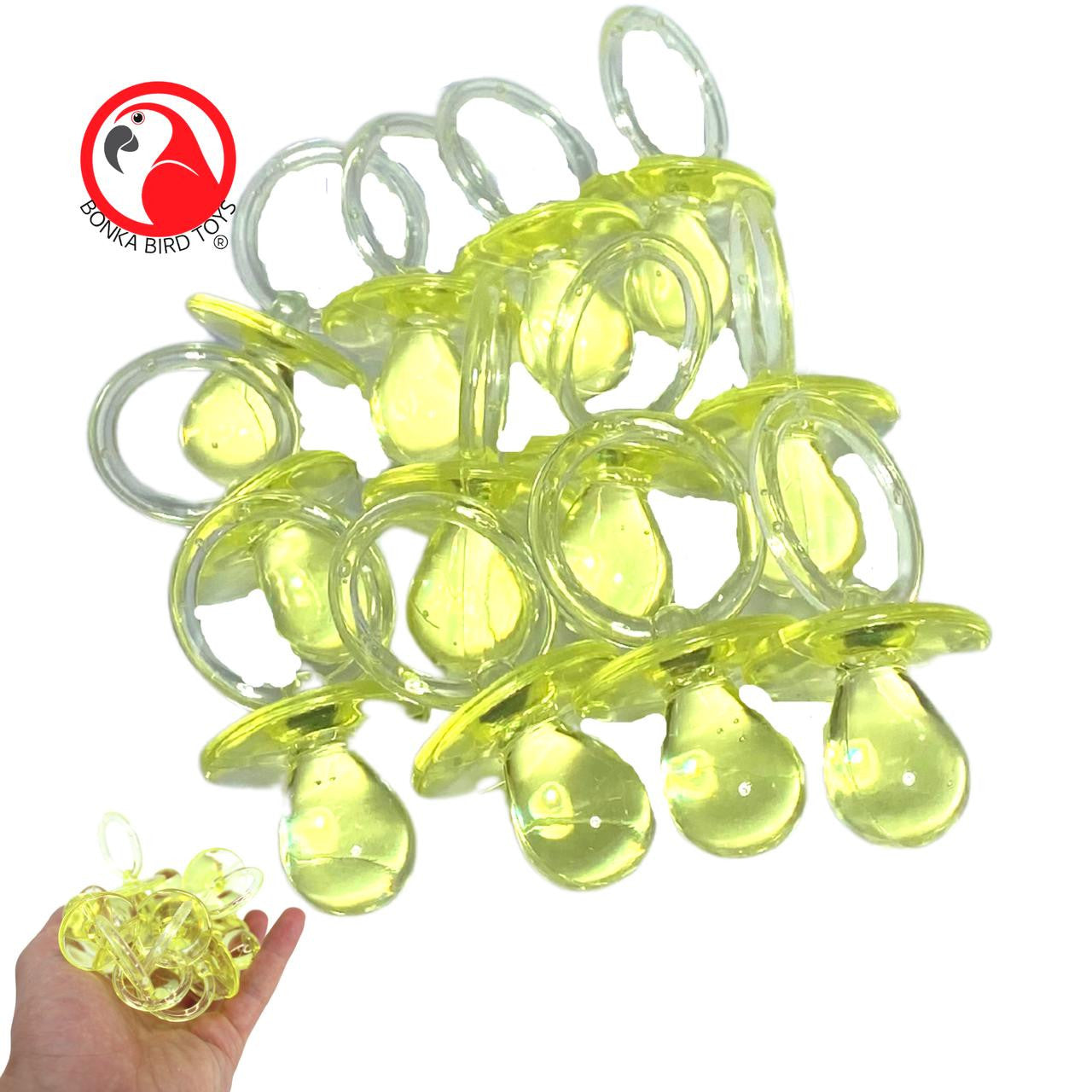 2825 Pk12 Large Acrylic Pacifiers - Bonka Bird Toys