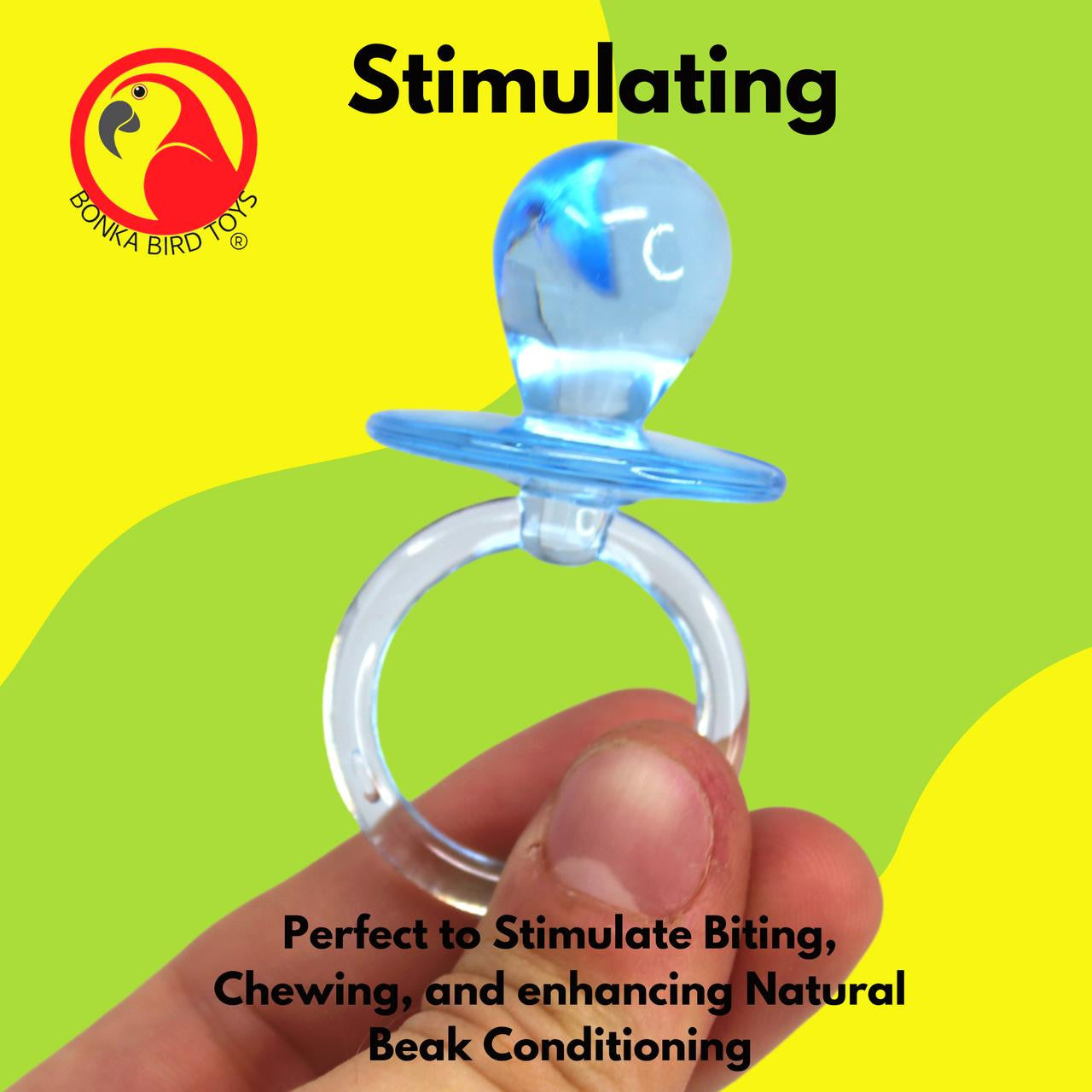 2825 Pk12 Large Acrylic Pacifiers - Bonka Bird Toys