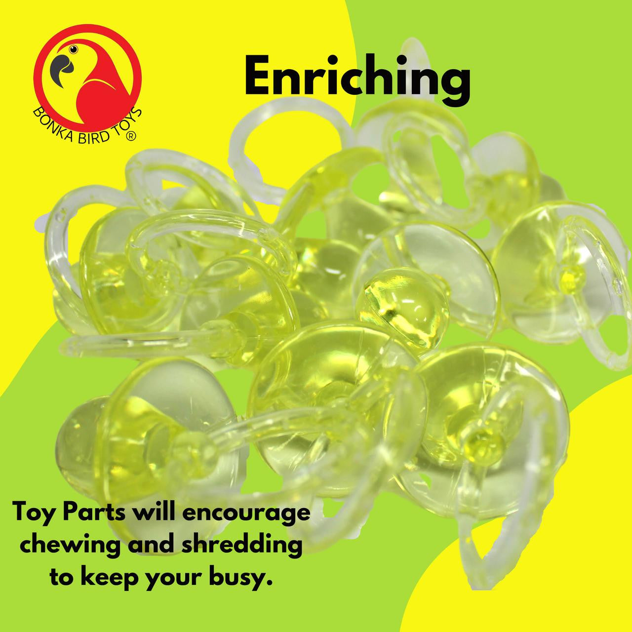 2825 Pk12 Large Acrylic Pacifiers - Bonka Bird Toys