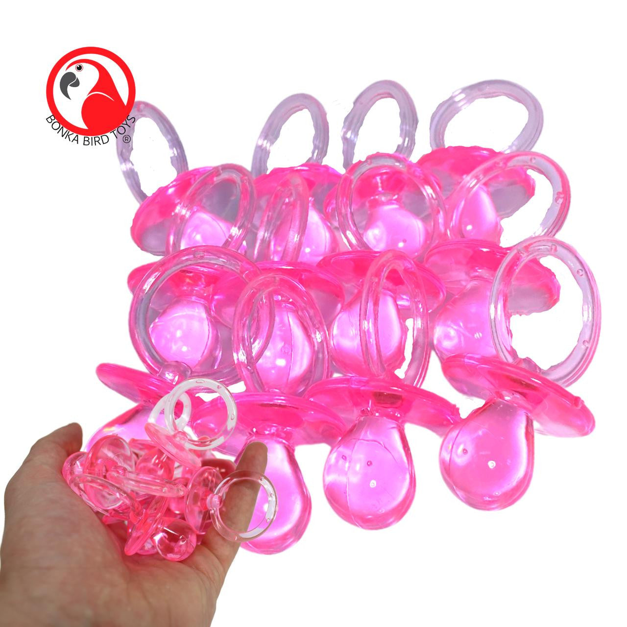 2825 Pk12 Large Acrylic Pacifiers - Bonka Bird Toys