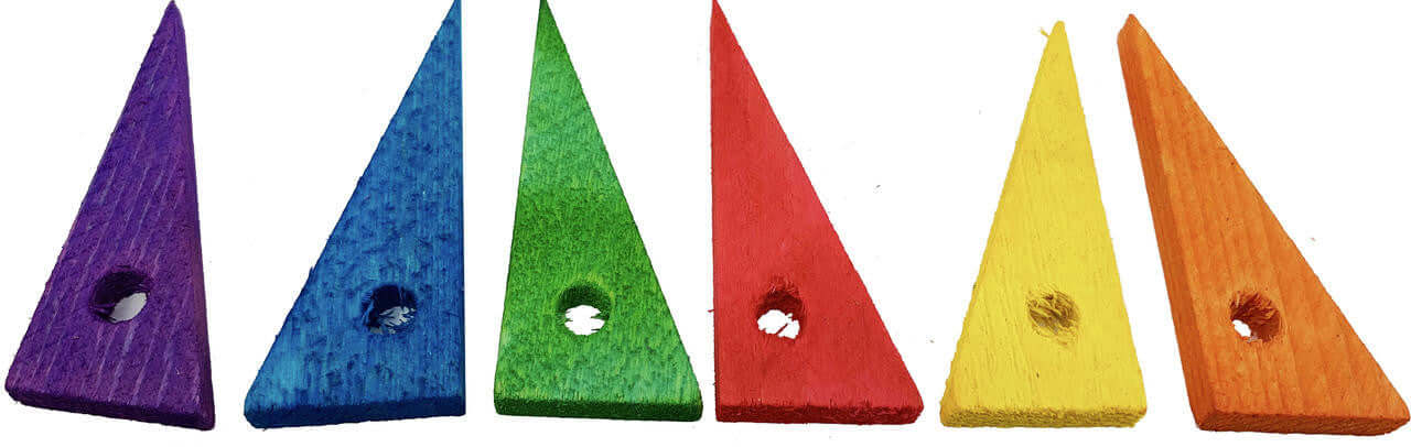 3181 Pk6 3-inch Small Triangles - Bonka Bird Toys