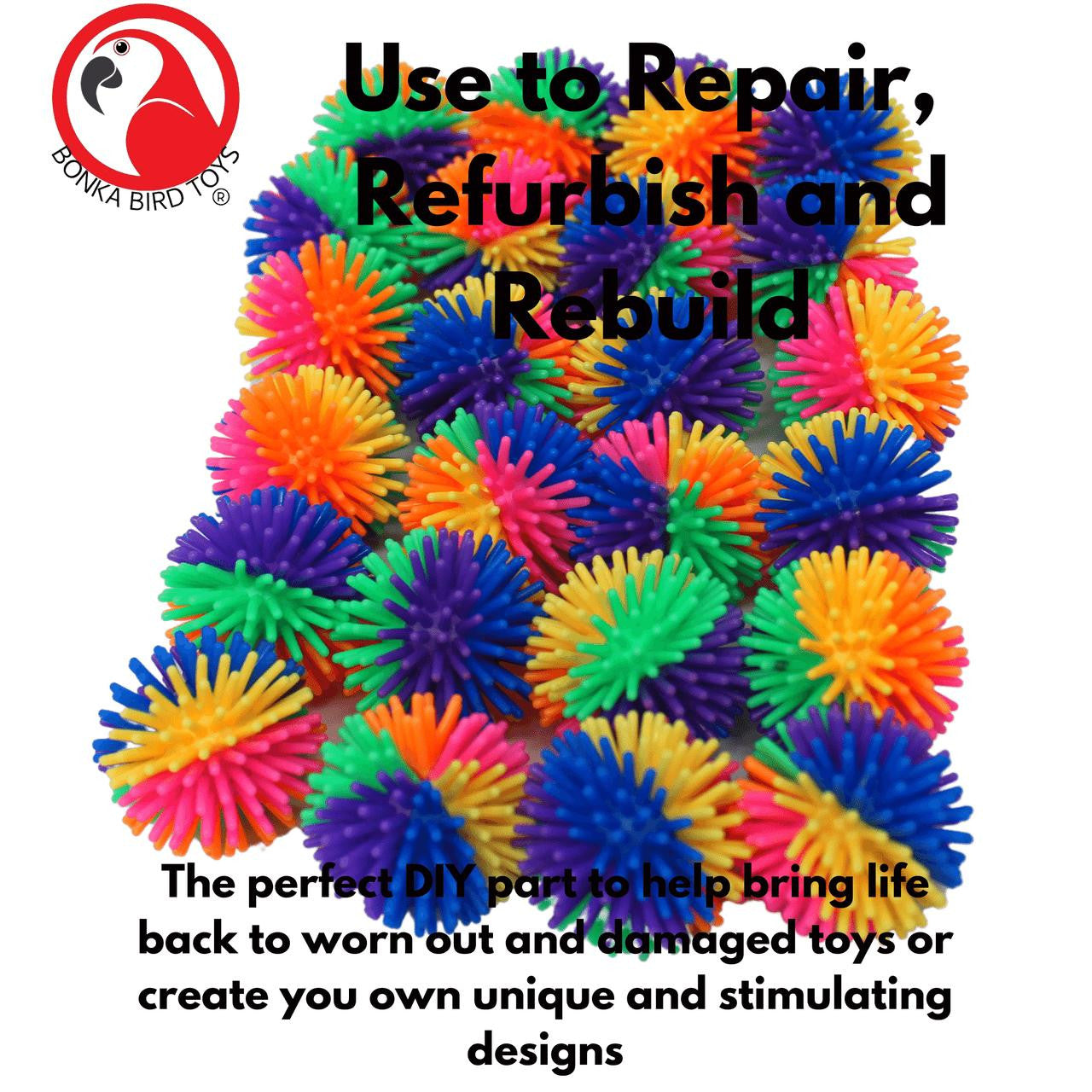 Small Rainbow Spike Balls - Bonka Bird Toys