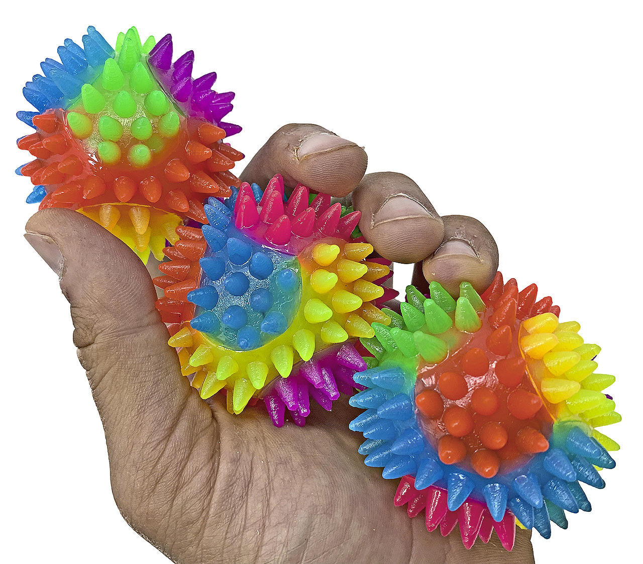 3317 PK3 Large Rainbow Spike Ball - Bonka Bird Toys