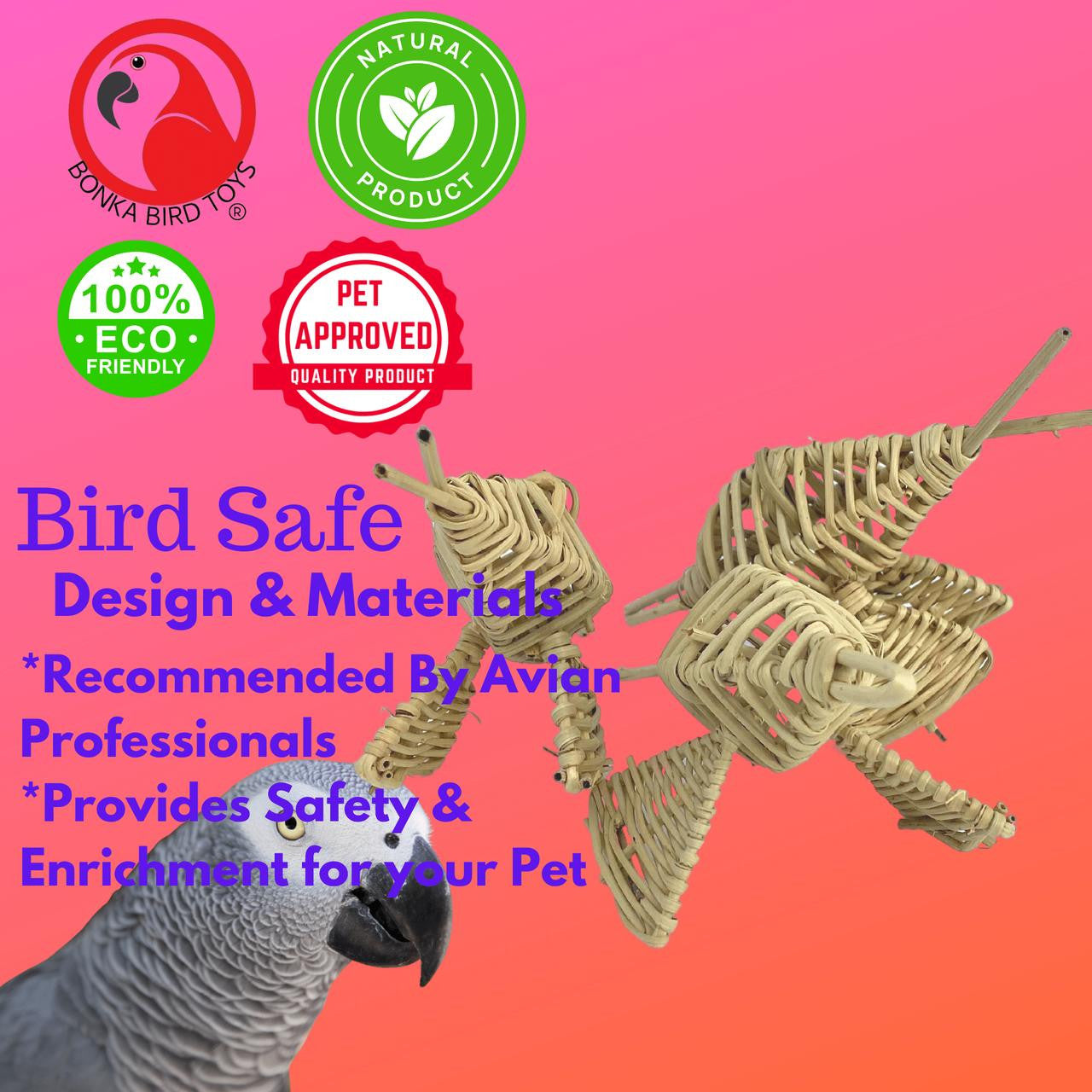 3345 Pk3 Vine Butterfly - Bonka Bird Toys