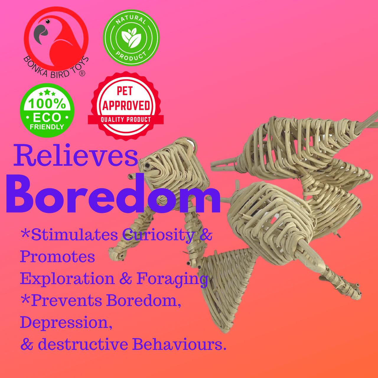 3345 Pk3 Vine Butterfly - Bonka Bird Toys