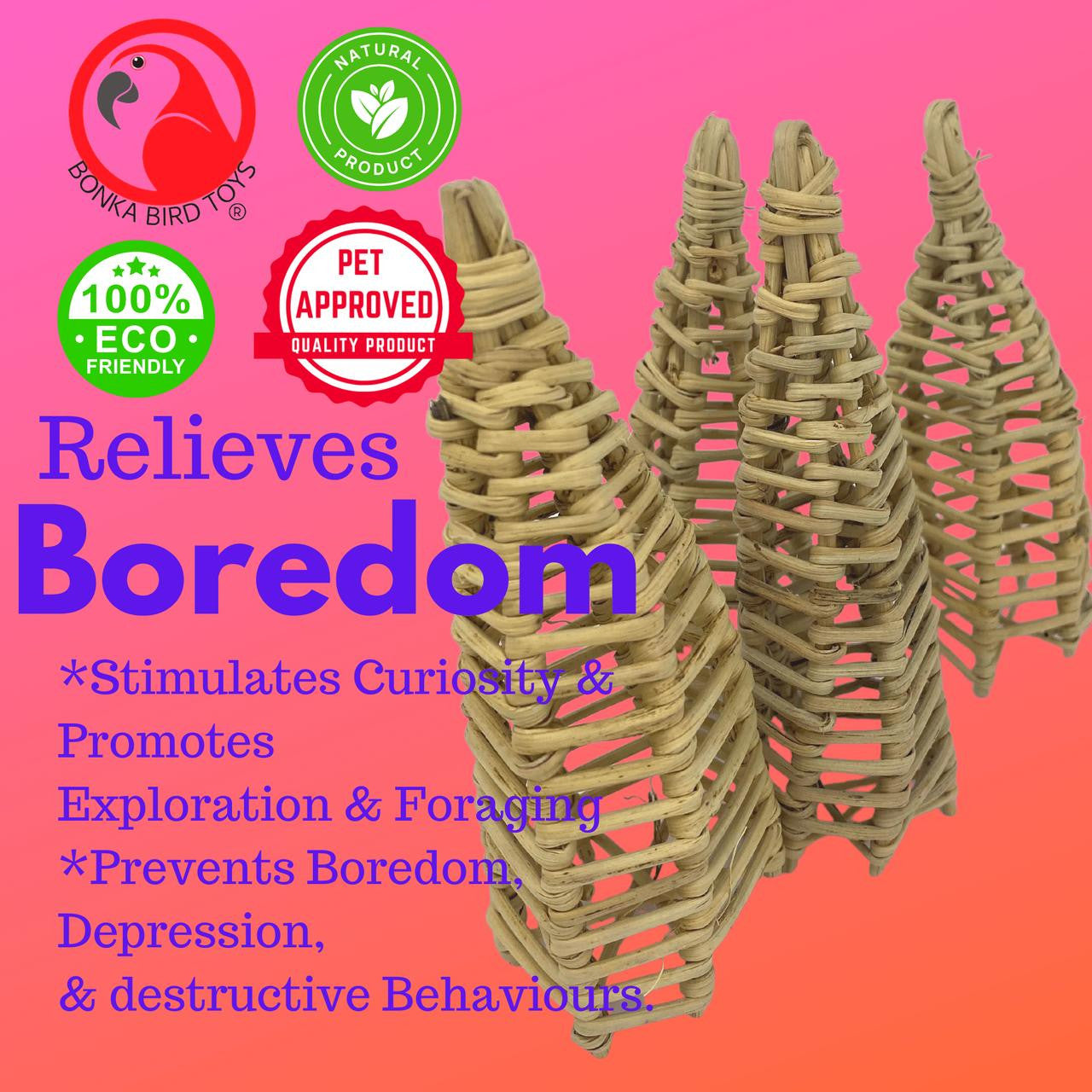 3357 Pk4 Vine Cone - Bonka Bird Toys