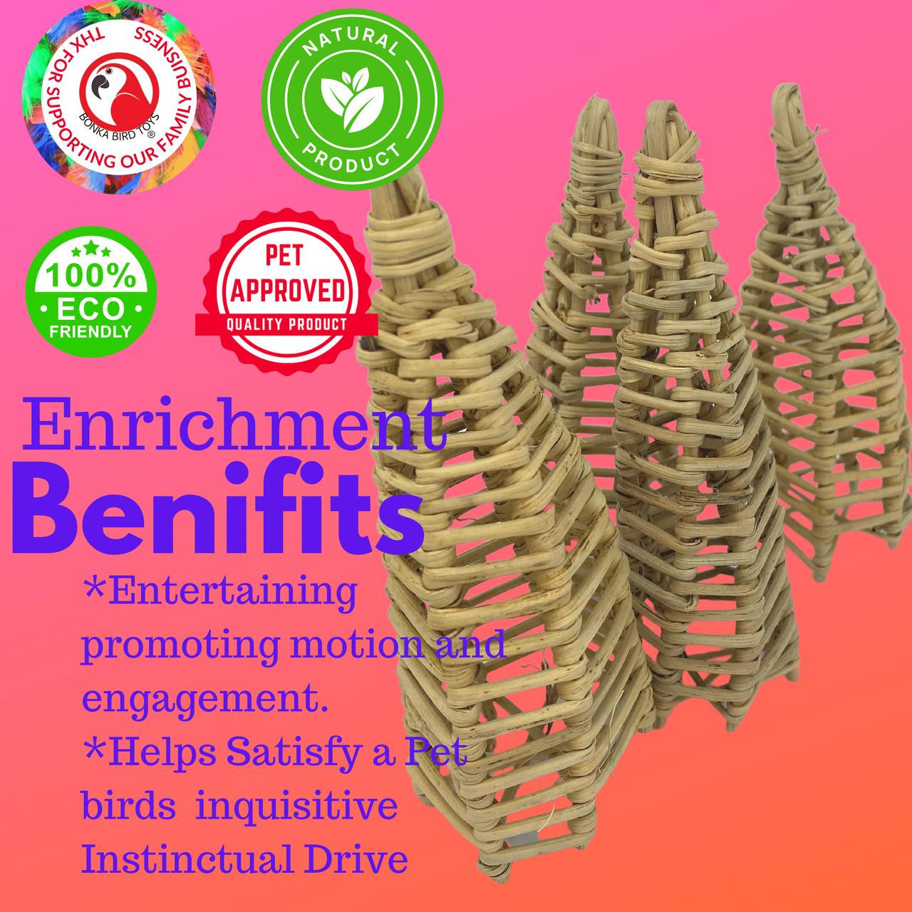 3357 Pk4 Vine Cone - Bonka Bird Toys