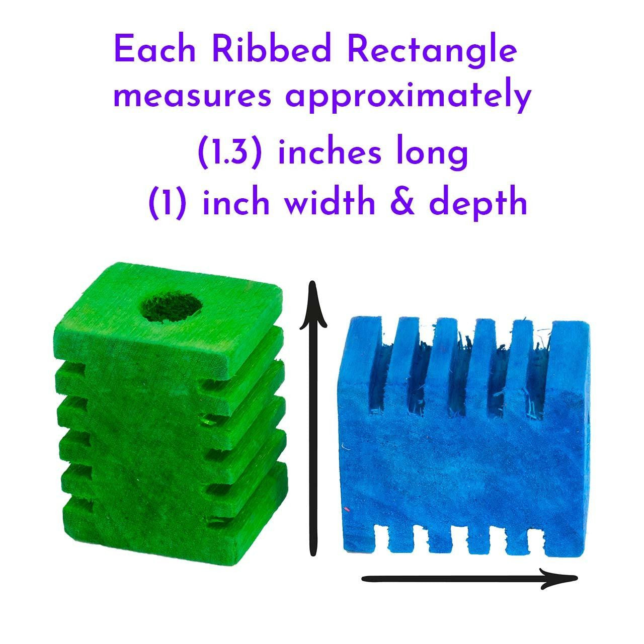 3408 Pk6 Ribbed Rectangles - Bonka Bird Toys