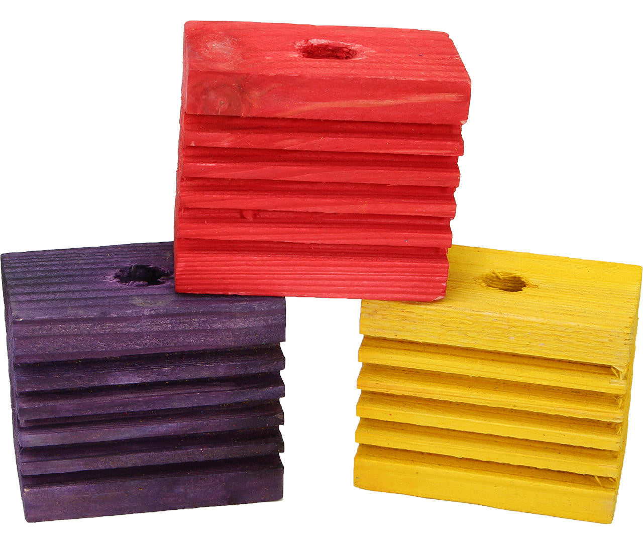 3476 Pk3 Ribbed Rectangle 2.25 Inch - Bonka Bird Toys