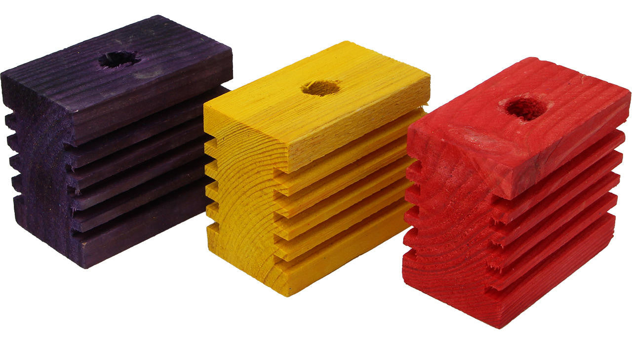 3476 Pk3 Ribbed Rectangle 2.25 Inch - Bonka Bird Toys