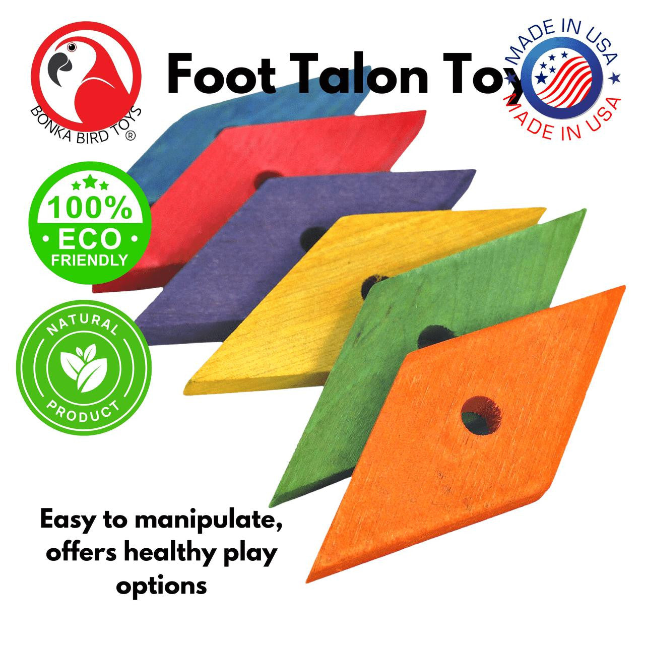 3707 Pk6 Medium Diamond Wood - Bonka Bird Toys