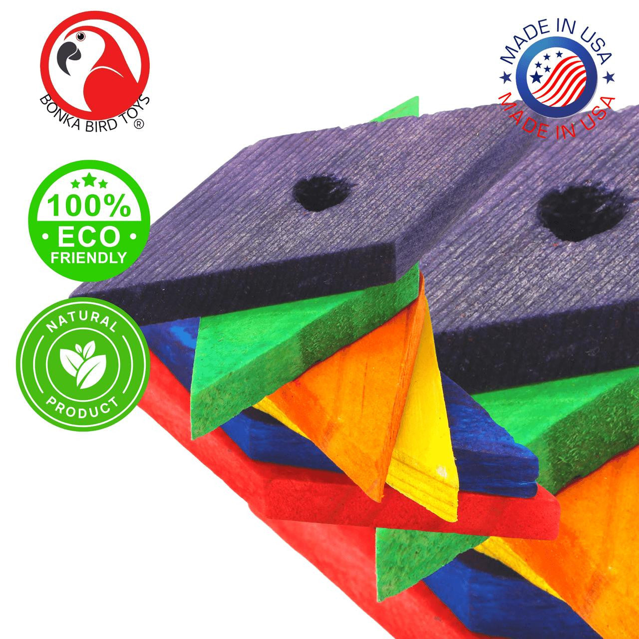 3707 Pk6 Medium Diamond Wood - Bonka Bird Toys