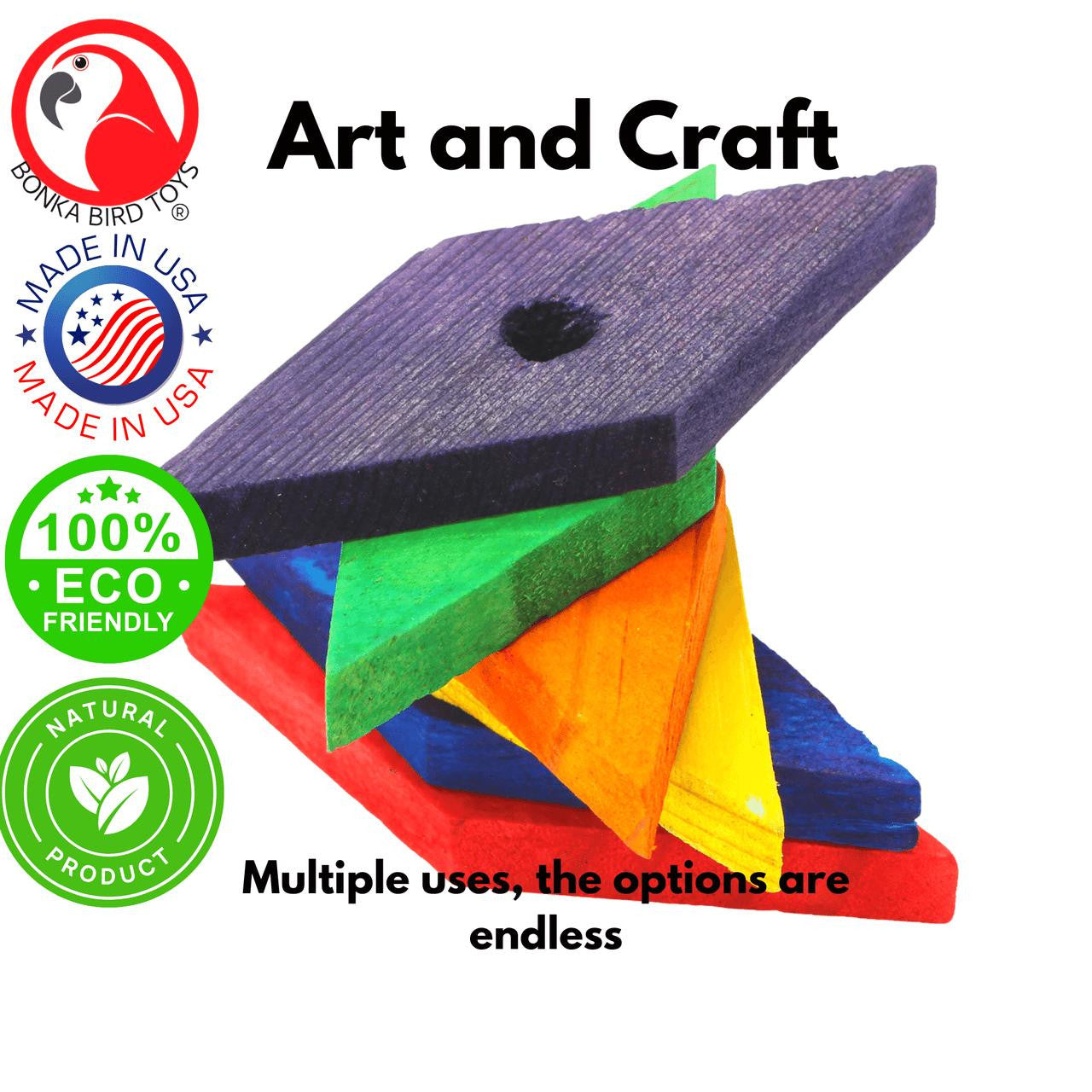 3707 Pk6 Medium Diamond Wood - Bonka Bird Toys