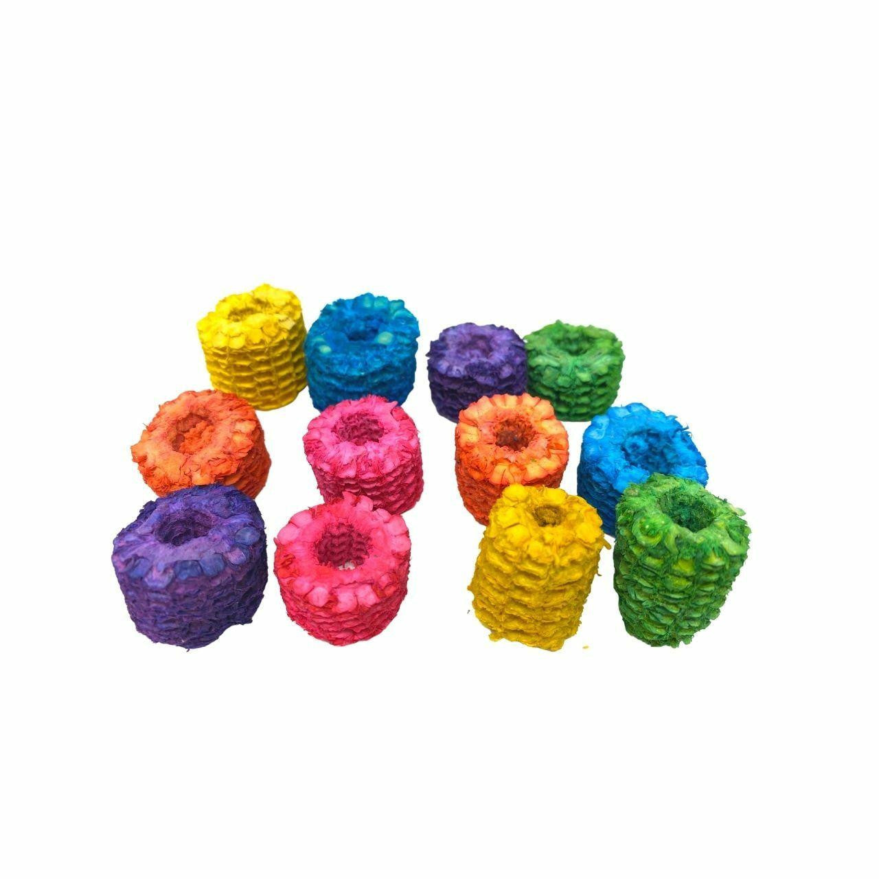 3741 Pk12 Colored Corn Cob Pieces - Bonka Bird Toys