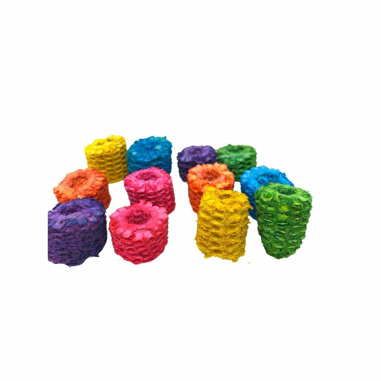 3741 Pk12 Colored Corn Cob Pieces - Bonka Bird Toys