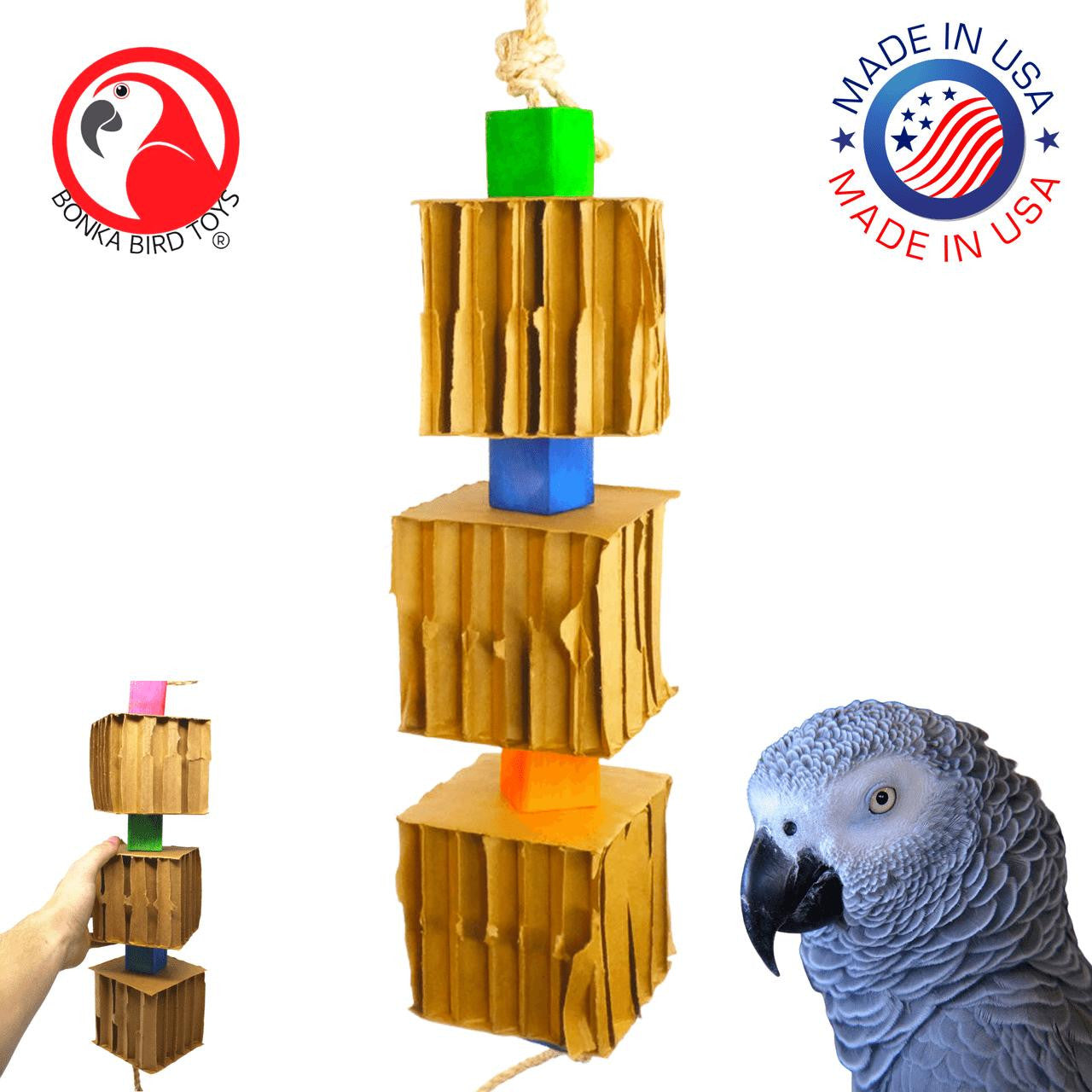 3749 Big Trio Blocks N Cube - Bonka Bird Toys