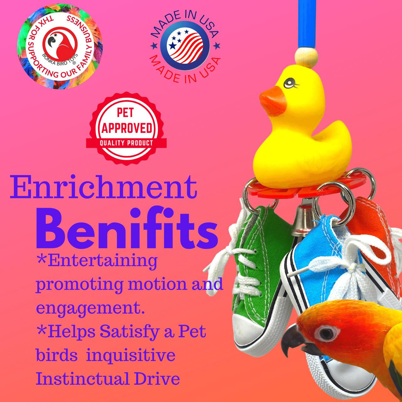 3804 Sneaker Duck - Bonka Bird Toys