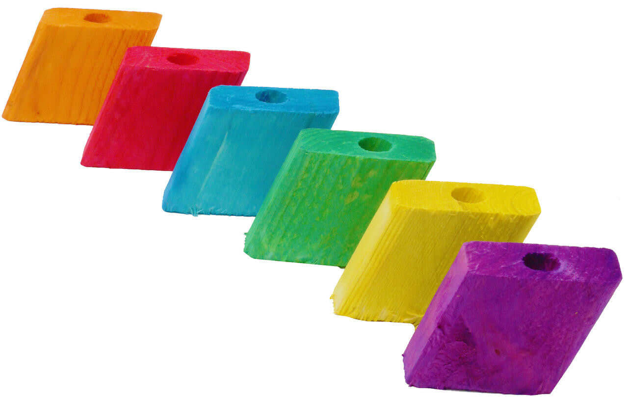 801 Pk6 Wood Zig Zag Blocks - Bonka Bird Toys