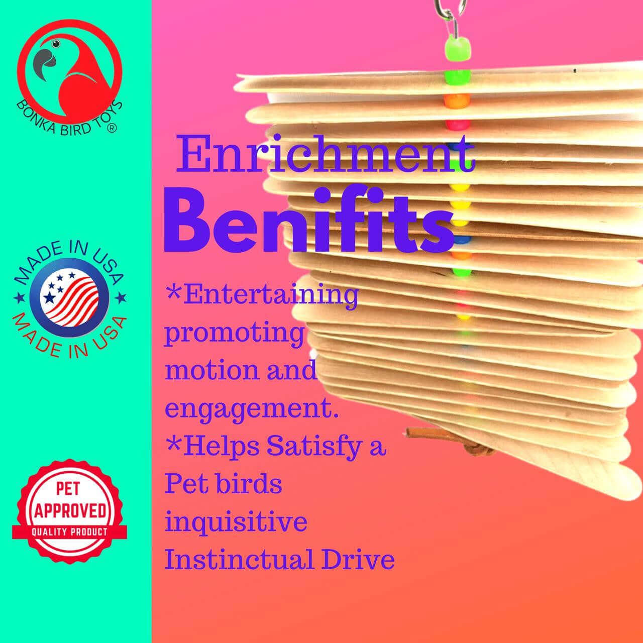 867 Natural Big Stick - Bonka Bird Toys