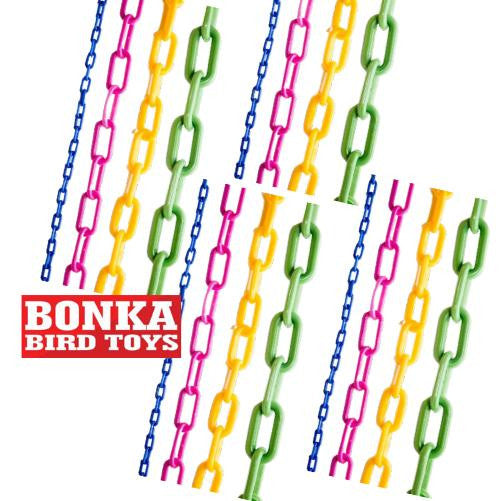 Assorted 36-Inch Colored Plastic Chain - Bonka Bird Toys