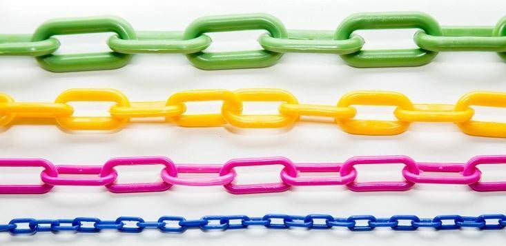 Assorted 36-Inch Colored Plastic Chain - Bonka Bird Toys