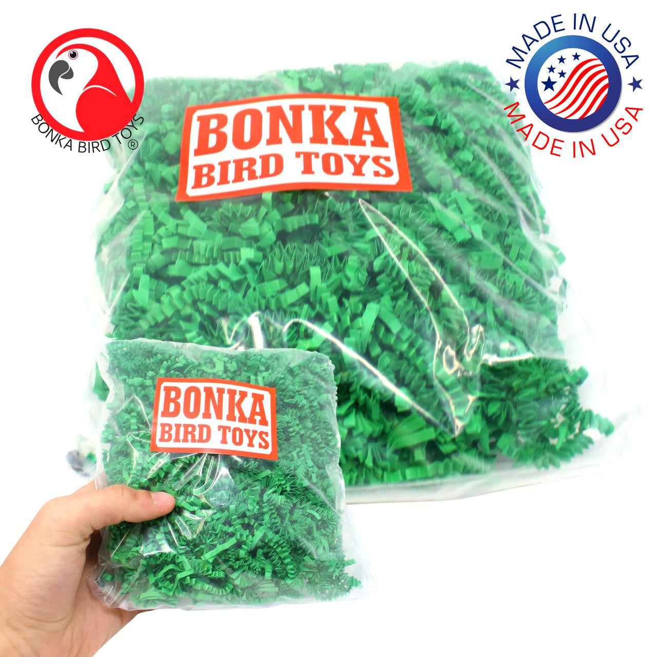 GREEN Colored Crinkle Shred Paper