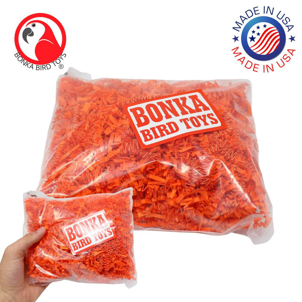 Halloween Orange Colored Crinkle Shred Paper - Bonka Bird Toys