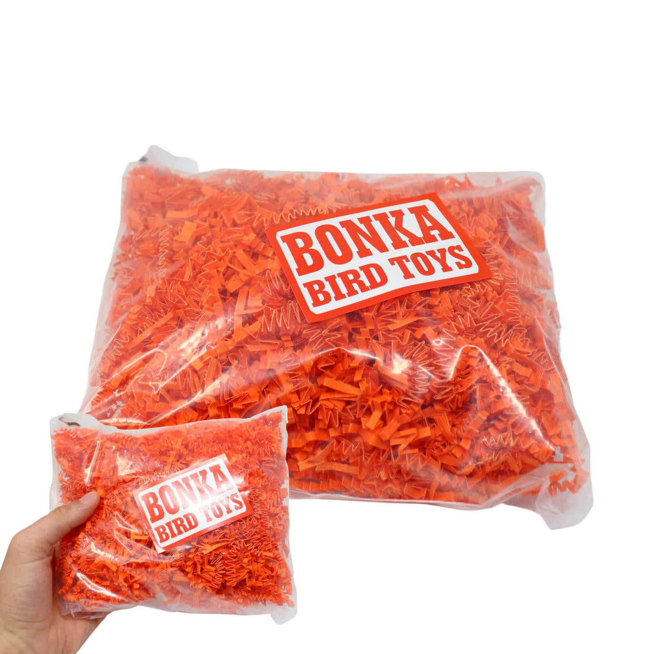 Halloween Orange Colored Crinkle Shred Paper - Bonka Bird Toys