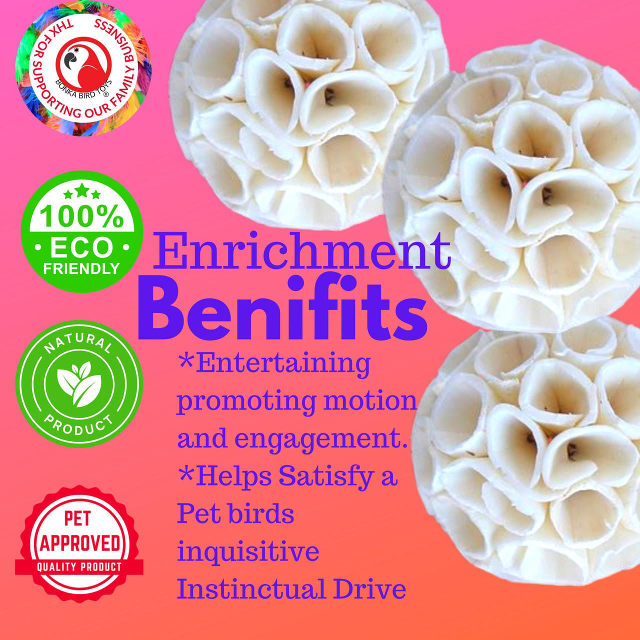 Sola Crepe Balls - Bonka Bird Toys