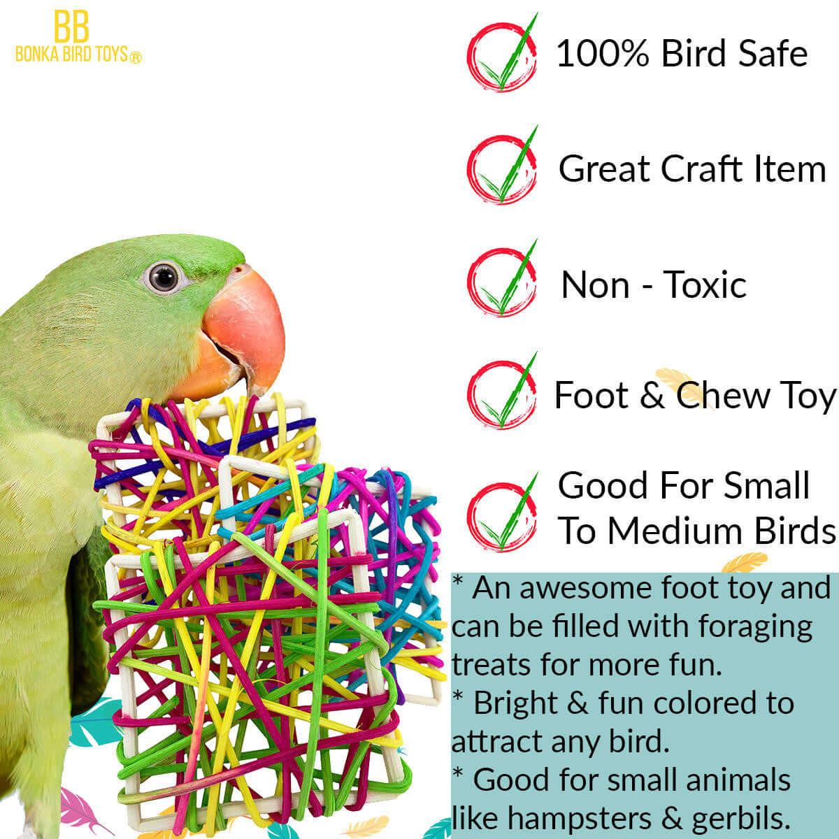 Natural Vine Squares - Bonka Bird Toys