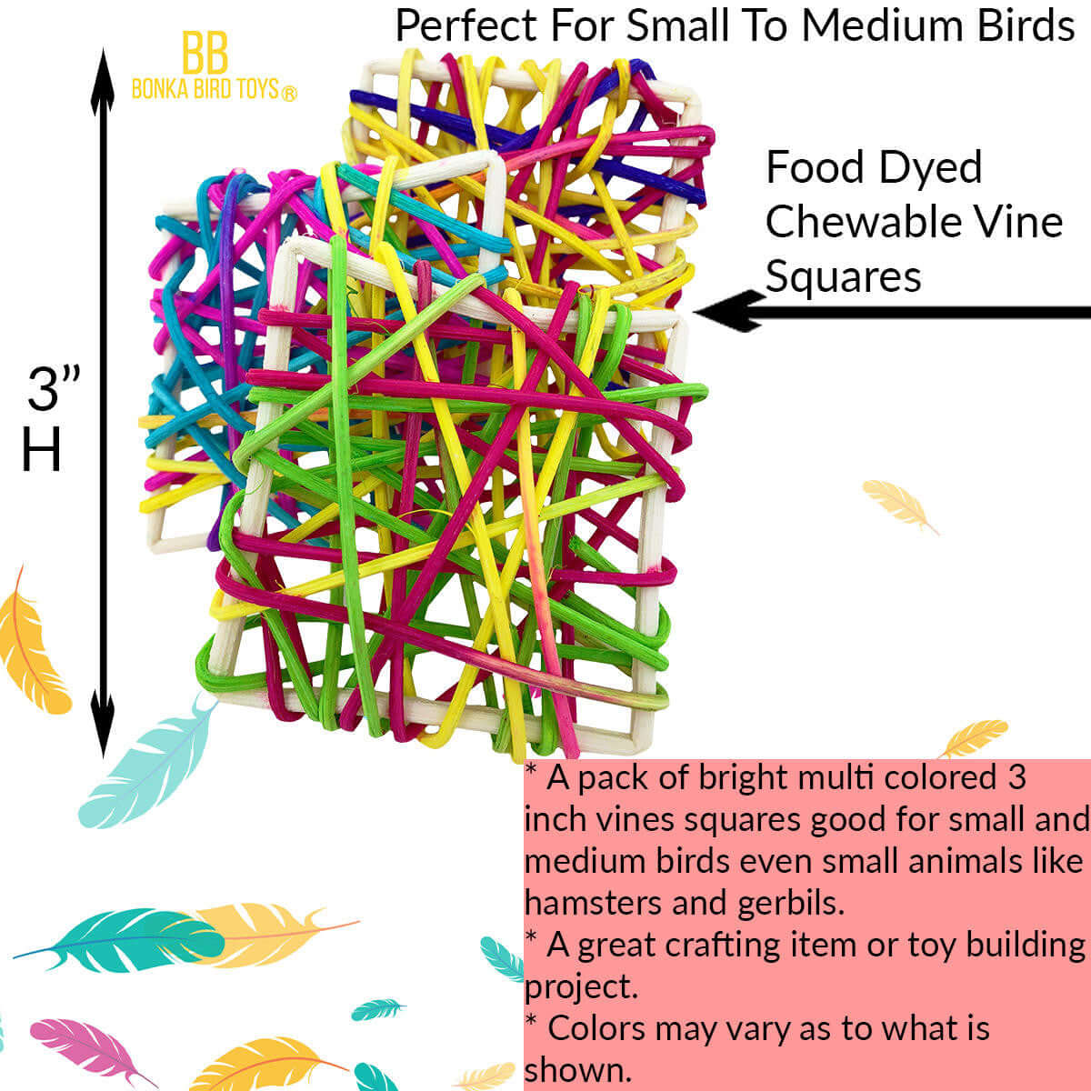 Natural Vine Squares - Bonka Bird Toys
