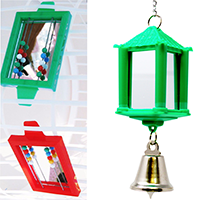 Colorful bird toy mirrors from Bonka Bird Toys, featuring a playful design to engage pet birds.