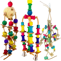 Colorful small and medium leather bird toys, a great choice for best selling leather bird toys.