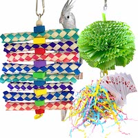 What are great shreddable bird toys for small birds?