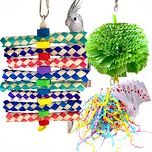 What are great shreddable bird toys for small birds?