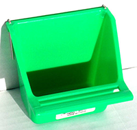 bird food and water feeders in a vibrant green color, perfect for providing nourishment and hydration to birds.