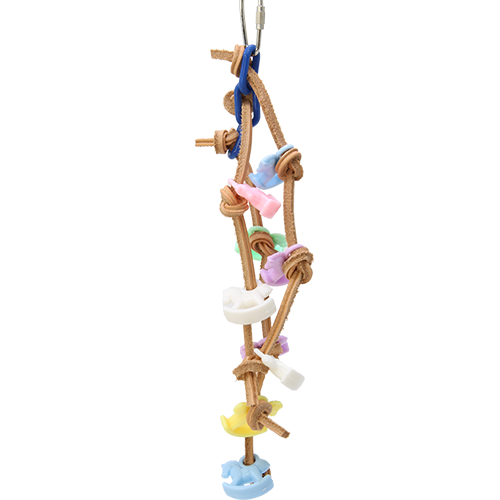 3640 Horsing Around bird toy for birds featuring colorful knots and shapes to encourage play and stimulation.
