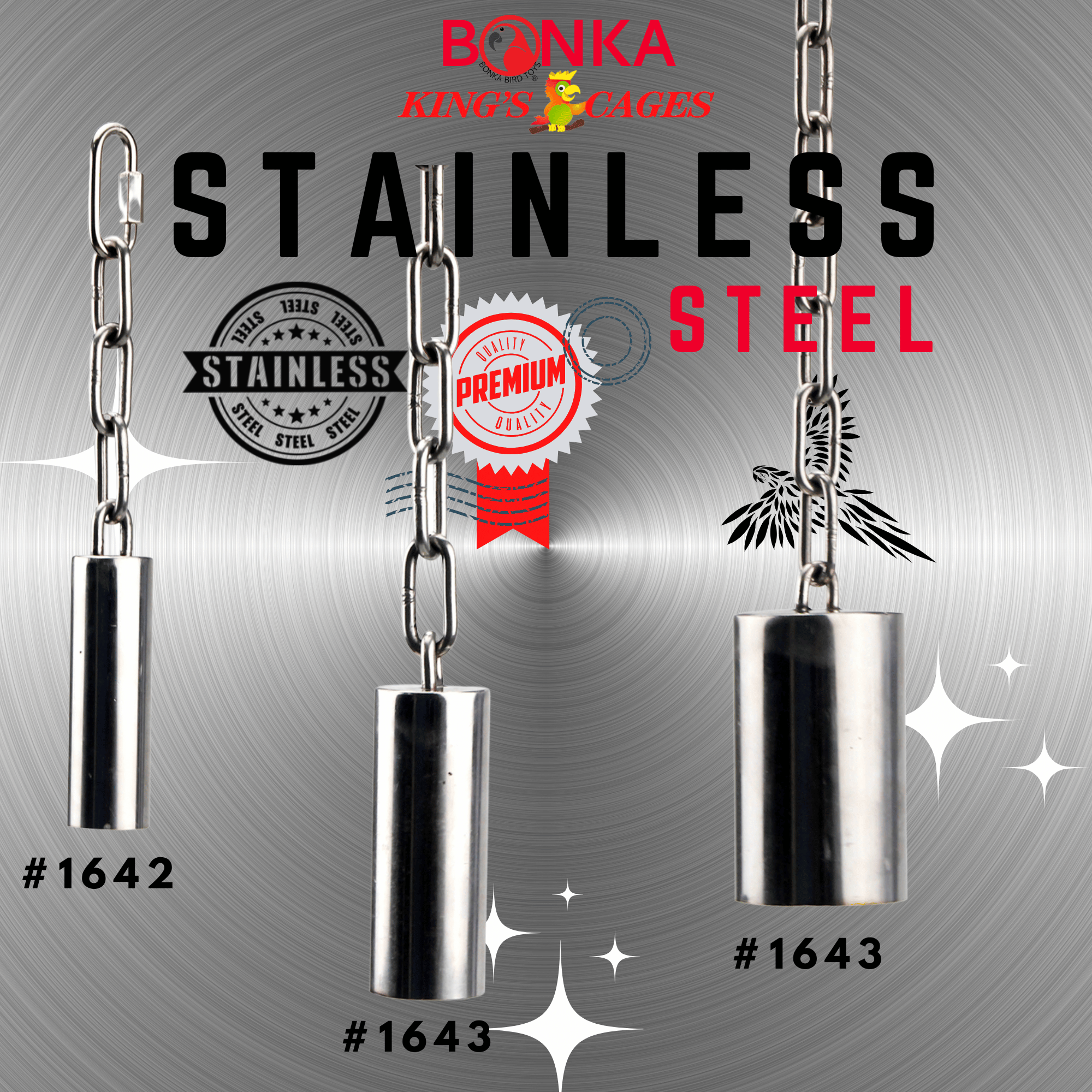 The Bonka Bird Toys Stainless Steel Pipe Bell Collection: Built for Fun, Safety, and Durability