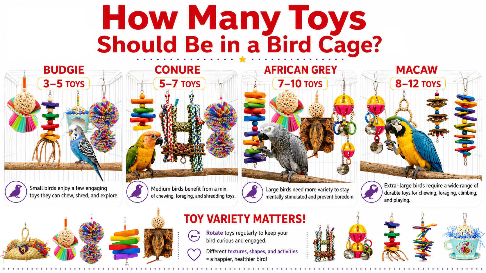 How Many Toys Should Be in a Bird Cage?