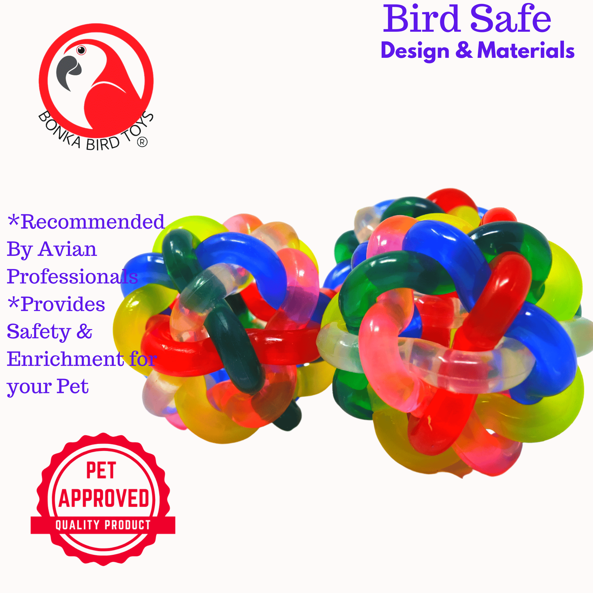 2013 Wibbly Foot Talon 3-Inch Balls - Bonka Bird Toys