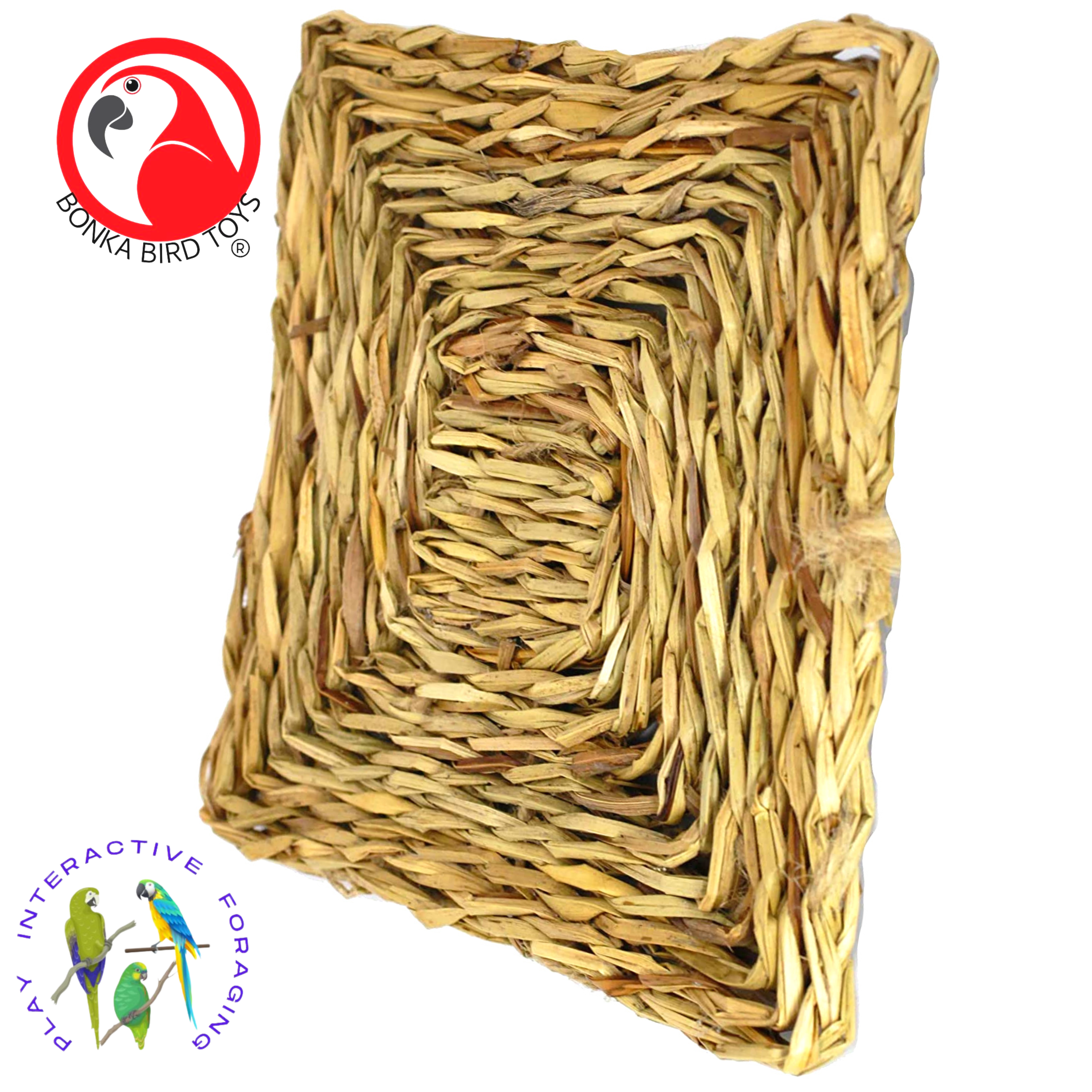 1295 Seagrass Mat Square 6 Inch - Bonka Bird Toys