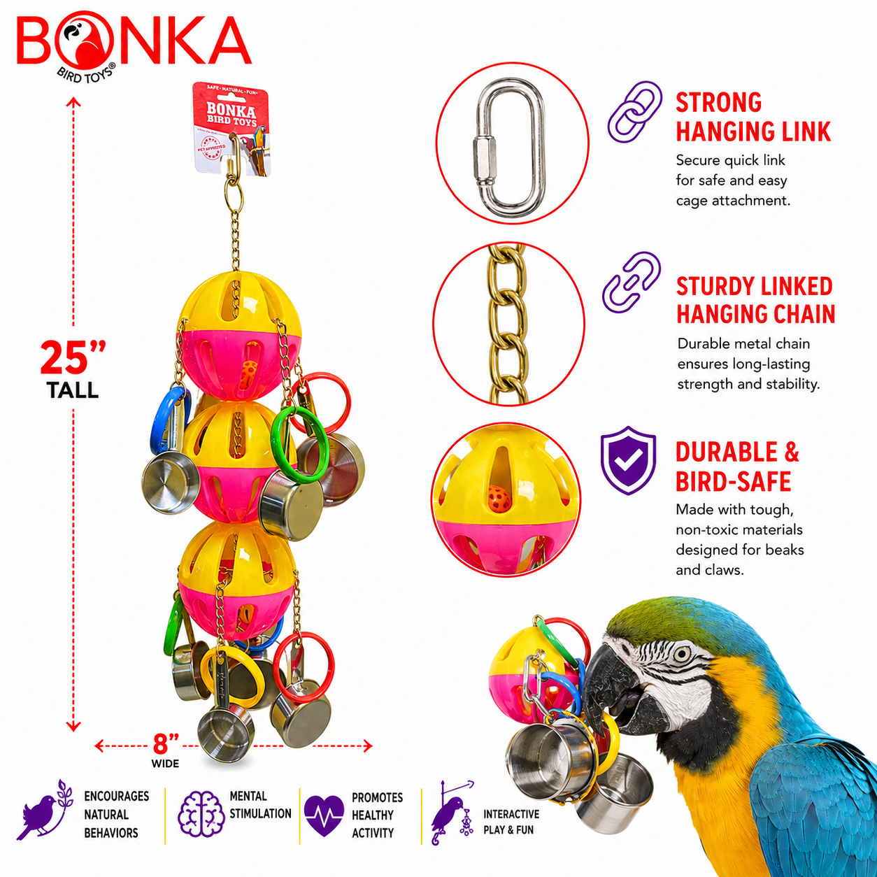 1429 Huge Triple Tuff Pot - Bonka Bird Toys