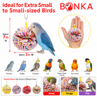 Paper Puff Bird Toy color options for parrots