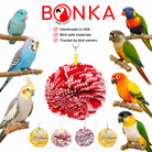 Red Paper Puff Bird Toy for parrots by Bonka Bird Toys