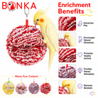 Red Paper Puff Bird Toy features and size guide