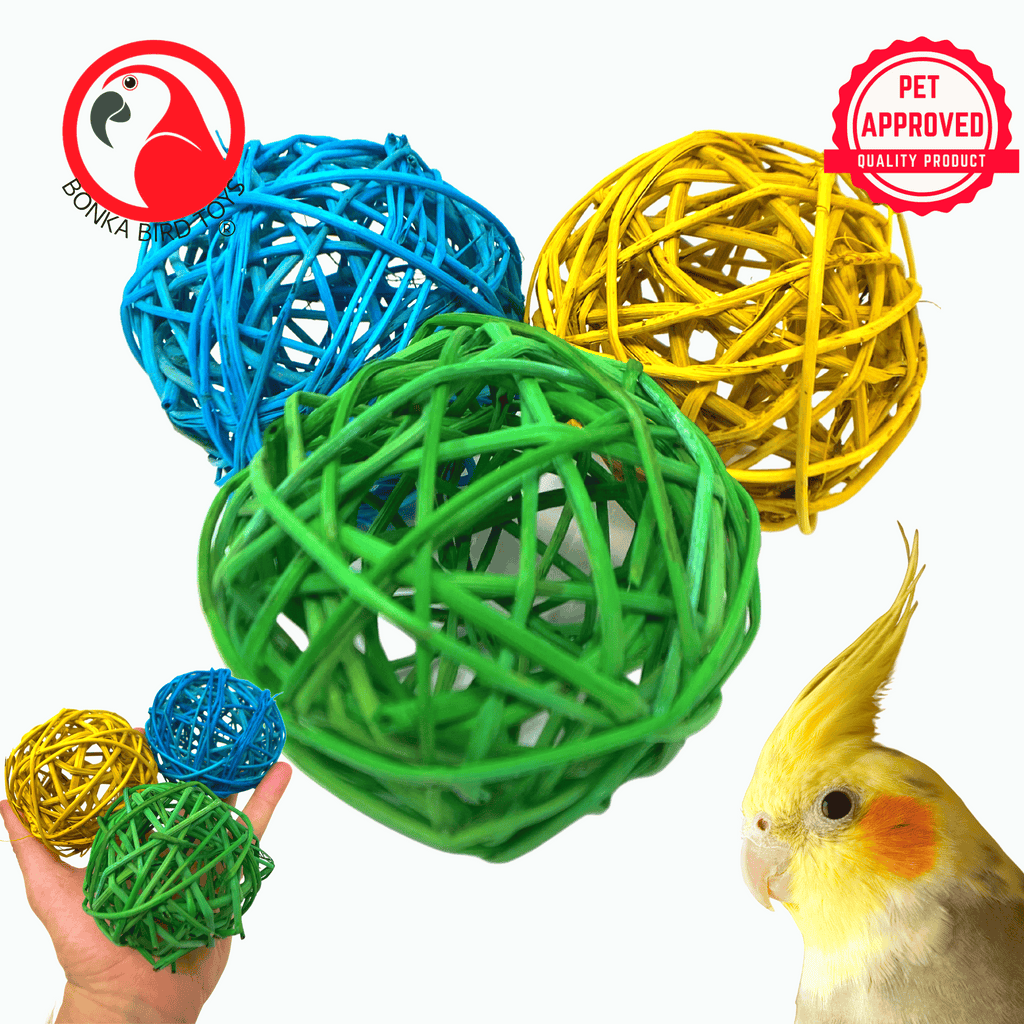 2521 Pk3 Huge Colored Vine Ball - Bonka Bird Toys