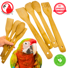 1168 Pk4 Bamboo Spoon & Paddle Chews - Bonka Bird Toys