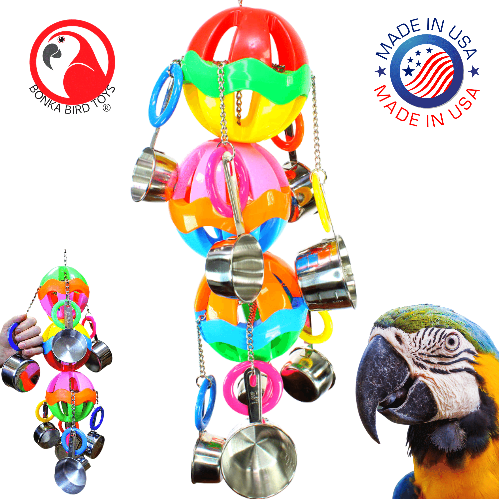 1429 Huge Triple Tuff Pot - Bonka Bird Toys