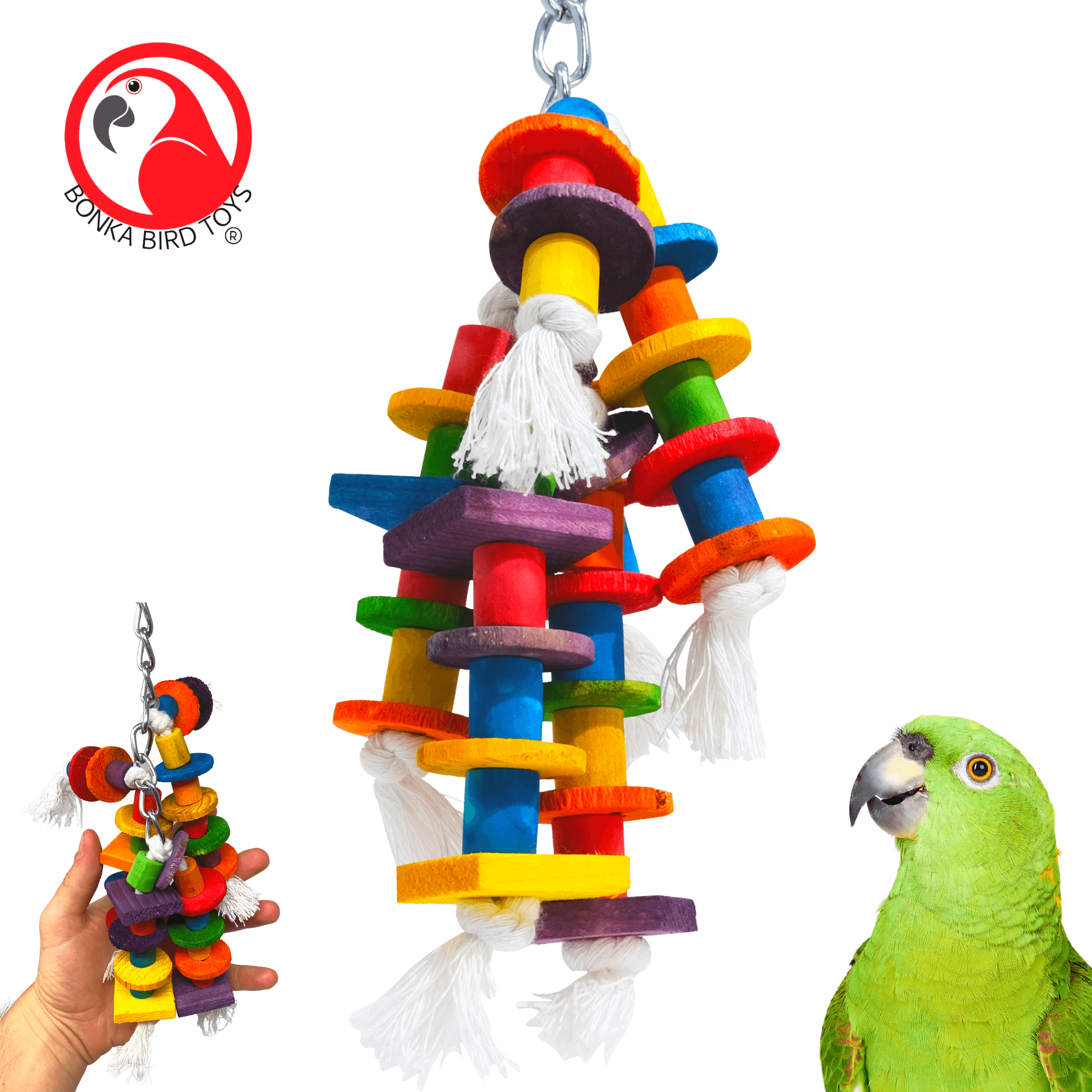 Bonka Bird Toys 1088 Stuff Ball - Spielzeug Für Papageien & Mittelgroße Vögel, 17.8 Cm Hoch
